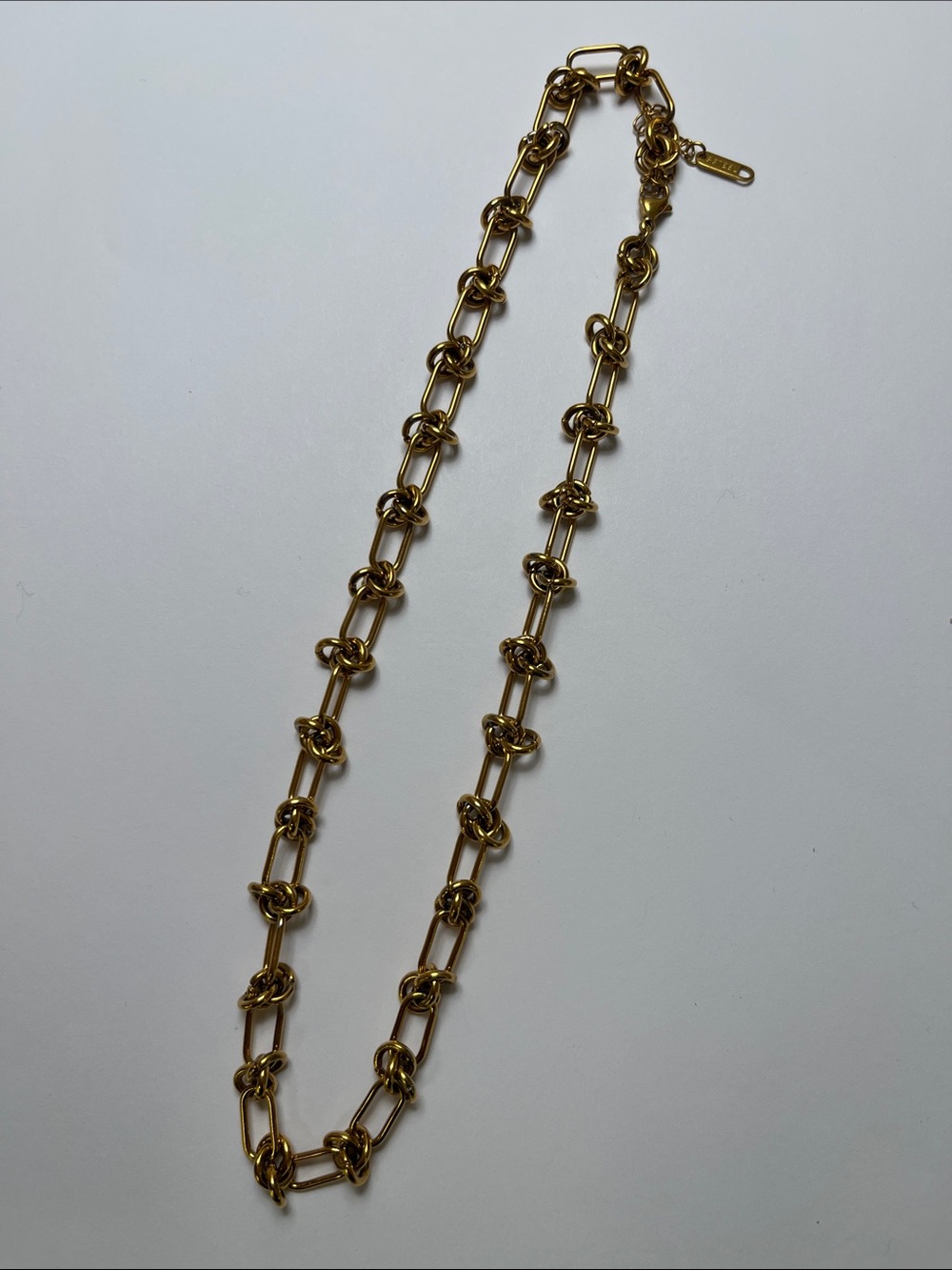 Gold Tone Link Knot Necklace - Women Jewelry